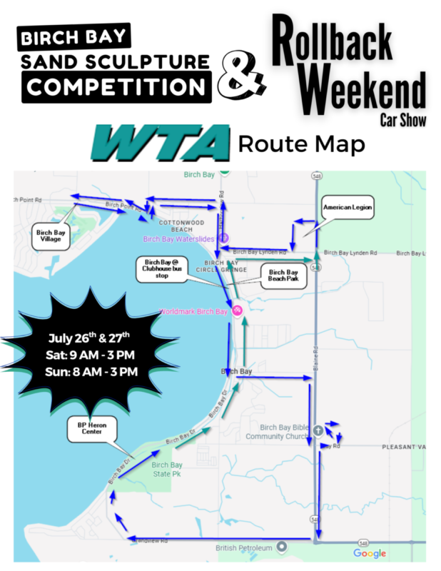 Ride WTA to the Sand Sculpture Competition & Rollback Car Show